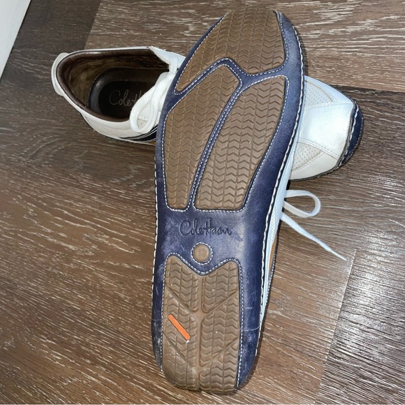 Cole Haan X Nike Air Men's White and Brown Leather Driving Shoes 12 - Picture 7 of 7